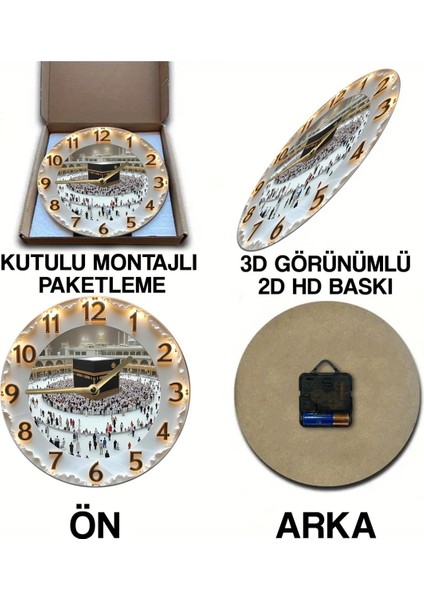 Sessiz Yuvarlak Ahşap Duvar Saati, Kuvars Hareketli 3D Görünümlü 2d Saat SDW092