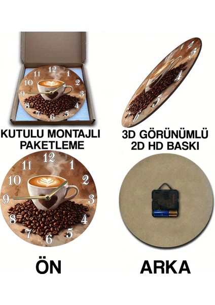 Sessiz Yuvarlak Ahşap Duvar Saati, Kuvars Hareketli 3D Görünümlü 2d Saat SDW129