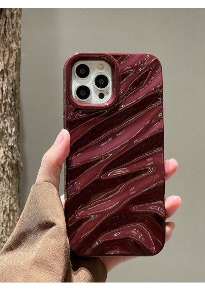 Iphone 14 Pro Max Uyumlu Kılıf Lüks Parlak Elektroliz Darbelere Karşı Dayanıklı Yumuşak Kapak Bordo