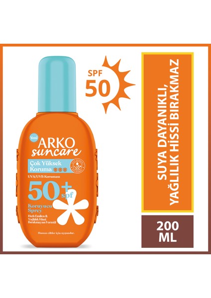 Suncare SPF50+ Çok Yüksek Korumalı Vücut Güneş Spreyi 200 ml