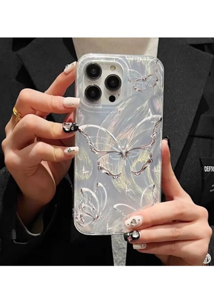 Apple iPhone 16 Pro Max Uyumlu Tüylü Kelebek Hologramlı Kılıf Darbeye Karşı Dayanıklı Kapak fırsatları