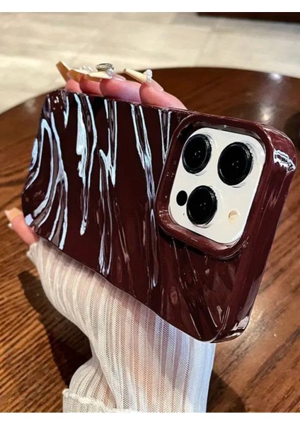 Iphone 15 Pro Max Uyumlu Kılıf Lüks Parlak Elektroliz Darbelere Karşı Dayanıklı Yumuşak Kapak Bordo