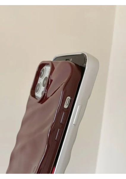 Iphone 15 Pro Max Uyumlu Kılıf Lüks Parlak Elektroliz Darbelere Karşı Dayanıklı Yumuşak Kapak Bordo