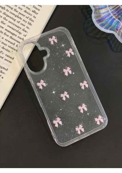 Apple iPhone 16 Uyumlu Kılıf Pembe Fiyonk Darbeye Karşı Dayanıklı Yumuşak Silikon Kapak fiyatları