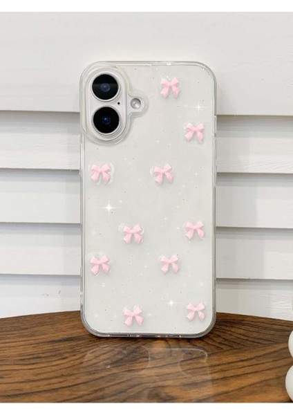 Apple iPhone 16 Uyumlu Kılıf Pembe Fiyonk Darbeye Karşı Dayanıklı Yumuşak Silikon Kapak indirimleri
