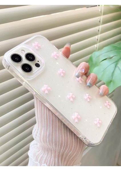 Apple iPhone 15 Pro Uyumlu Kılıf Pembe Fiyonk Darbeye Karşı Dayanıklı Yumuşak Silikon Kapak fırsatları