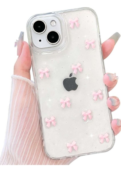 Apple iPhone 15 Uyumlu Kılıf Pembe Fiyonk Darbeye Karşı Dayanıklı Yumuşak Silikon Kapak modelleri
