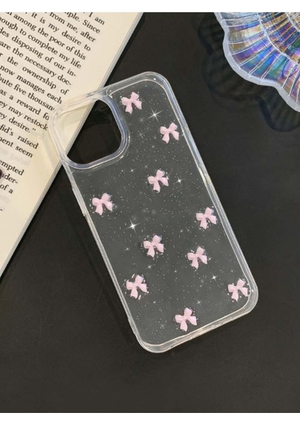 Apple iPhone 15 Uyumlu Kılıf Pembe Fiyonk Darbeye Karşı Dayanıklı Yumuşak Silikon Kapak fırsatları