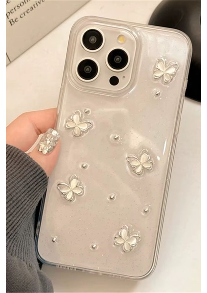 Apple iPhone 15 Pro Max Uyumlu Kılıf Çiçek Kelebek Darbeye Karşı Dayanıklı Yumuşak Silikon Kapak indirimleri