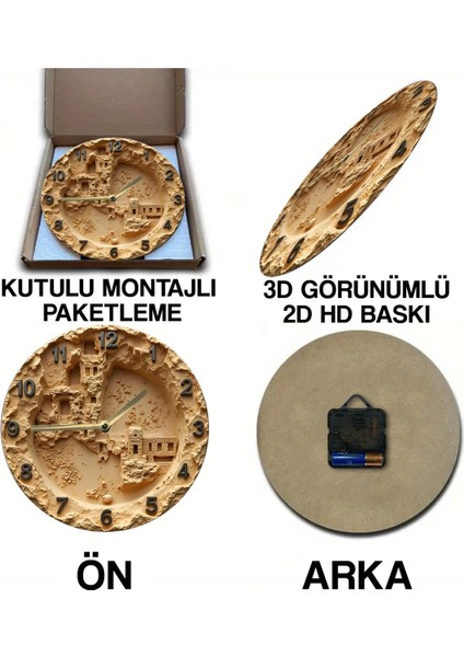 Sessiz Yuvarlak Ahşap Duvar Saati, Kuvars Hareketli 3D Görünümlü 2d Saat SDW081