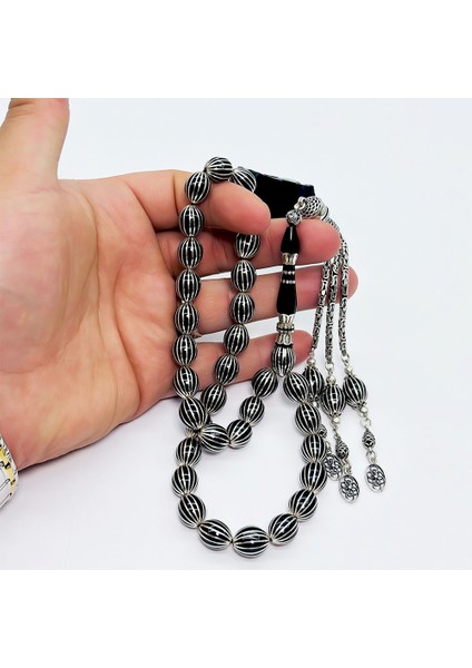 16 Lı Karpuz Dilimi Işlemeli Erzurum Oltu Taşı Tesbih fiyatları