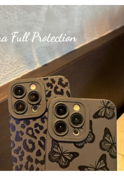 Iphone 15 Pro Max Uyumlu Kılıf Mat Siyah Kelebek Desenli Yumuşak Kamera Korumalı Kapak modelleri