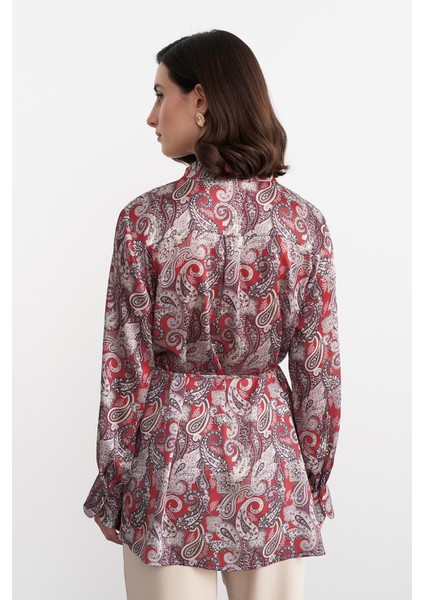 Polly Desenli Gömlek Kırmızı fırsatları