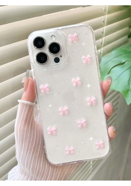 Apple iPhone 16 Pro Uyumlu Kılıf Pembe Fiyonk Darbeye Karşı Dayanıklı Yumuşak Silikon Kapak fırsatları