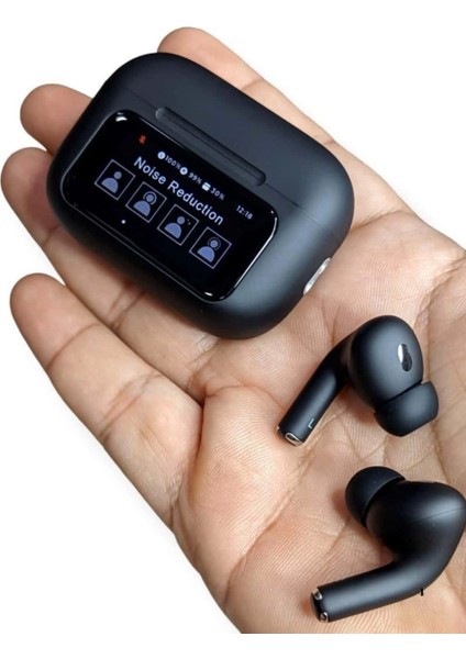 Yeni Nesil Anc Özellikli Çağrı Cevaplayan Dokunmatik Ekranlı Bluetooth Kulaklık Siyah