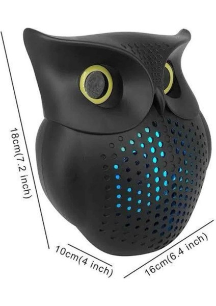 Siyah Bluetooth Hoporlör Baykuş Speaker Bluetooth 5.0 Bağlantılı