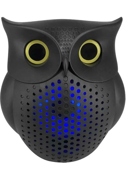 Siyah Bluetooth Hoporlör Baykuş Speaker Bluetooth 5.0 Bağlantılı