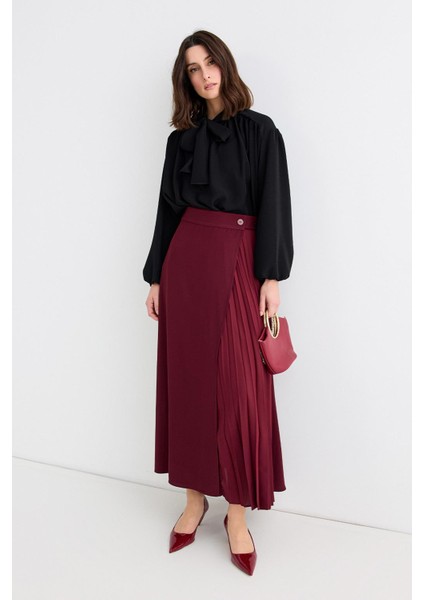 Rita Piliseli Anvelop Etek Bordo