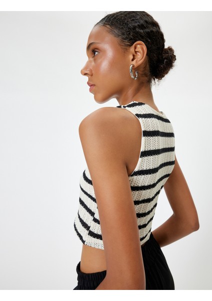 Yeni Sezon Kolsuz Atlet Slim Fit Dokulu Bisiklet Yaka