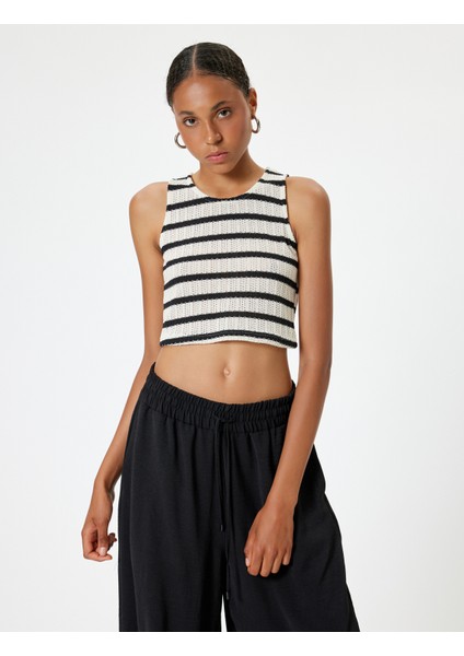 Yeni Sezon Kolsuz Atlet Slim Fit Dokulu Bisiklet Yaka