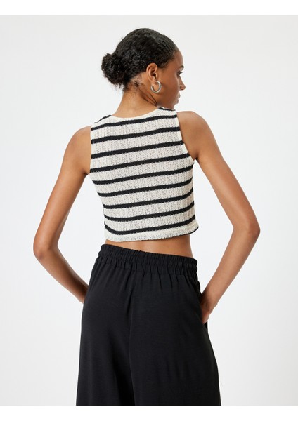 Yeni Sezon Kolsuz Atlet Slim Fit Dokulu Bisiklet Yaka