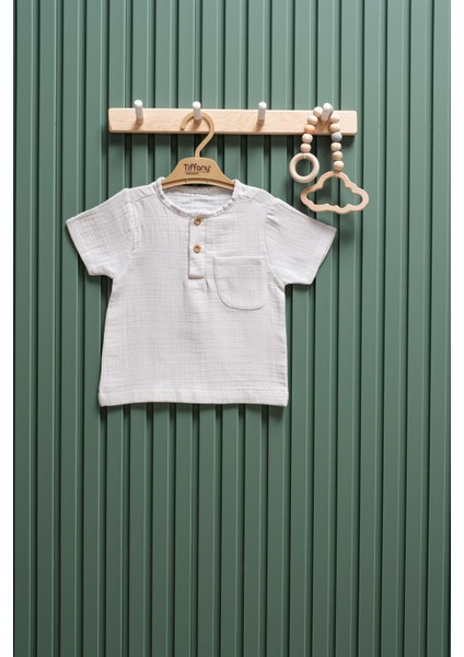 Unisex Bebek & Çocuk Müslin Kısa Kollu Tişört – 3 Ay - 6 Yaş