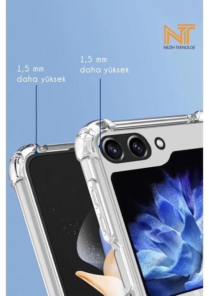 Samsung Galaxy Z Flip 5 Magsafe Şarj Destekli Şeffaf Sert Ultra Koruyucu Kapak Kılıf