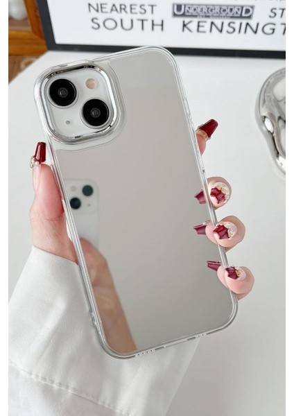 Apple iPhone 13-14 Uyumlu Aynalı Kılıf Kadınlar Için Makyaj Tazeleme Darbeye Karşı Dayanıklı Kapak