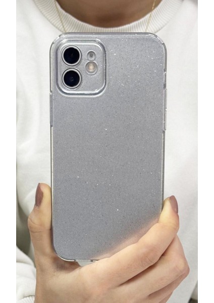 iPhone 11 Uyumlu Kılıf Simli Ince Darbeye Dayanıklı Silikon Parlak Kılıf Yumuşak Kapak Silver