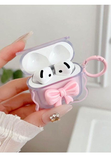Airpods 4.nesil Uyumlu 2024 Pembe Kurdele Kulaklık Kılıfı