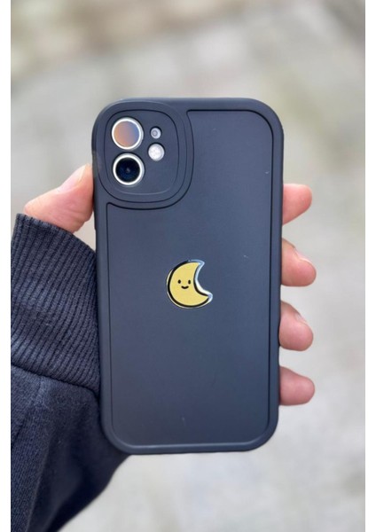 Iphone 11 Uyumlu Kılıf Ay Desenli Darbelere Dayanıklı Kamera Korumalı Silikon Kapak Siyah fiyatları