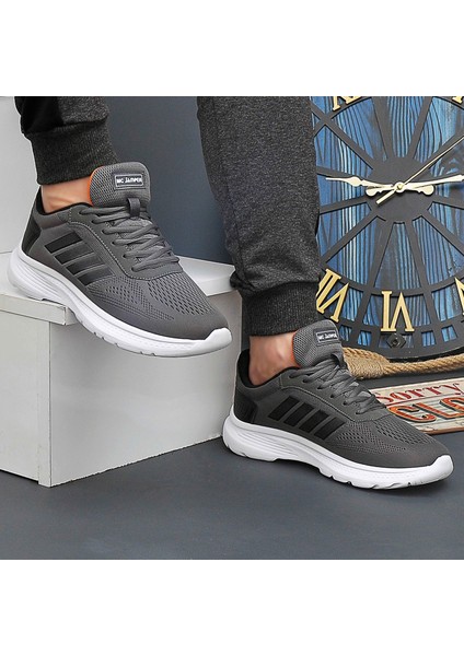2202-JAMPER Anatomik Tabanlı Ultra Hafif Unisex Bağcıklı Sneakers Ayakkabı - NKT02202-FÜME-44