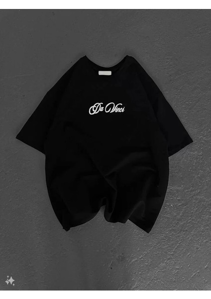 Unisex Baskılı Oversize T-Shirt - Siyah fırsatları