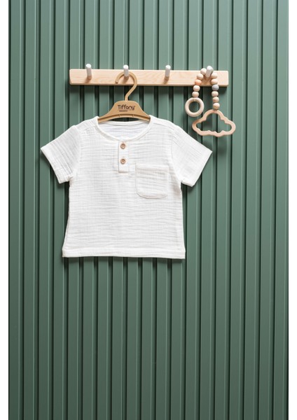 Unisex Bebek & Çocuk Müslin Kısa Kollu Tişört – 3 Ay - 6 Yaş