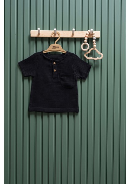 Unisex Bebek & Çocuk Müslin Kısa Kollu Tişört – 3 Ay - 6 Yaş