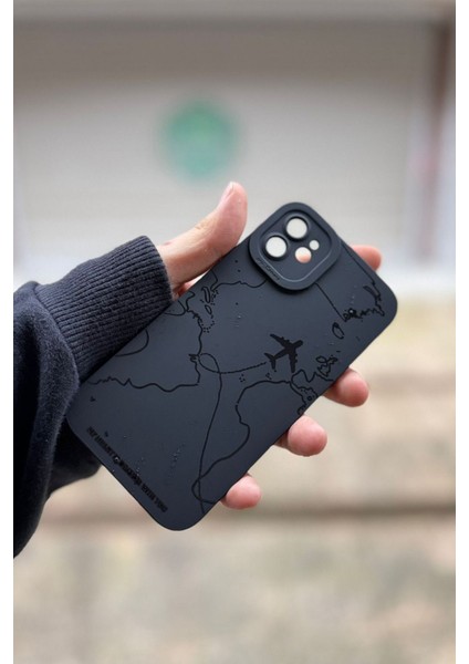 Iphone 11 Uyumlu Kılıf Mat Siyah Harita Desenli Darbelere Dayanıklı Yumuşak Kamera Korumalı Kapak fiyatları