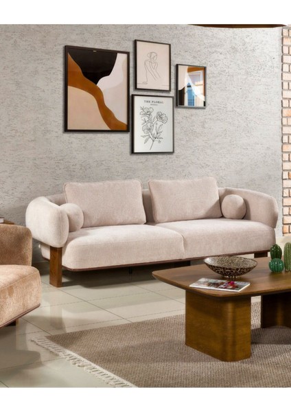 Bella Kanepe & Üçlü Koltuk - Krem