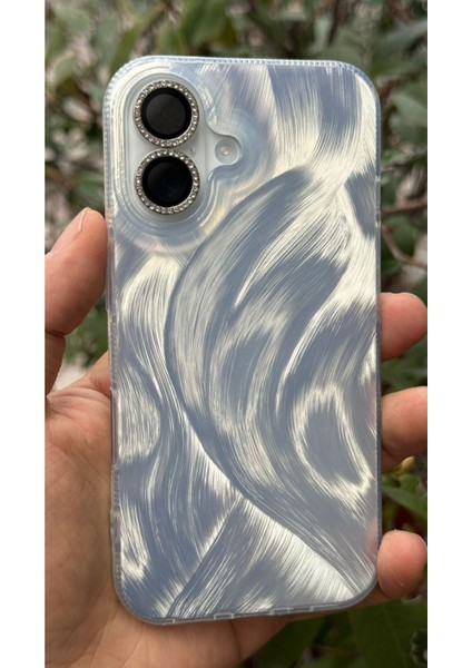 iPhone 16 Uyumlu Tüylü Hologramlı Kılıf Darbeye Karşı Dayanıklı Kapak