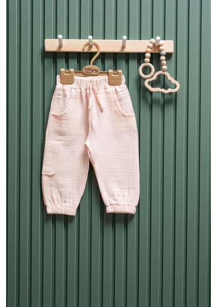 Unisex Müslin Kargo Cepli Pantolon – 6 Ay - 3 Yaş | %100 Pamuk