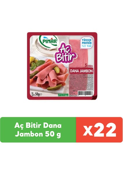 Aç Bitir Dana Jambon 50 gr x 22 Adet