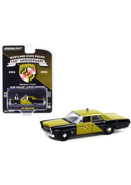 1967 Ford Custom Green And Black "maryland State Police" Maryland State Police 100TH Anniversary 1/64 Model Araba