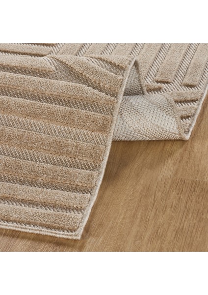 Iskandinav Rune Beige 100X300 cm Salon Mutfak Halısı Yolluk Kilim