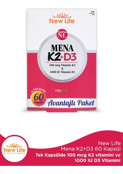 Mena K2 + D3 60 Kapsül
