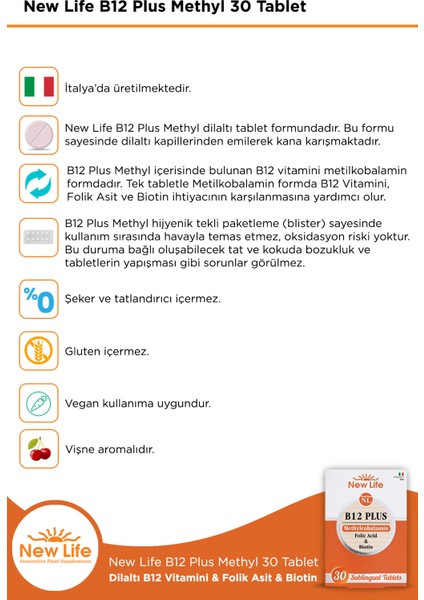 B12 Plus Methylcobalamin 30 Tablet