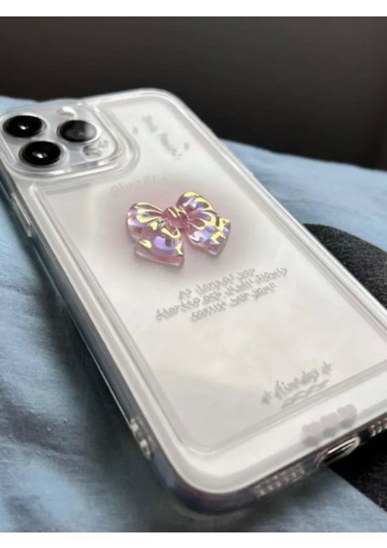 Apple iPhone 13 Pro Uyumlu Kılıf '3 Boyutlu Kurdele' Kamera Korumalı Yumuşak Kapak Şeffaf fiyatları