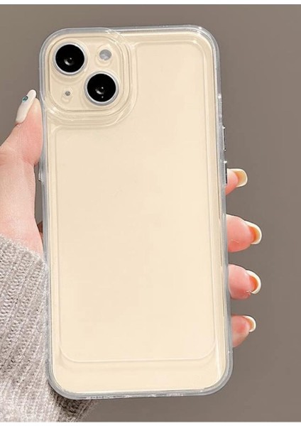 Iphone 13-14 Kılıf Lüks Şeffaf Kalın Silikon Kamera Koruma Yumuşak Kapak