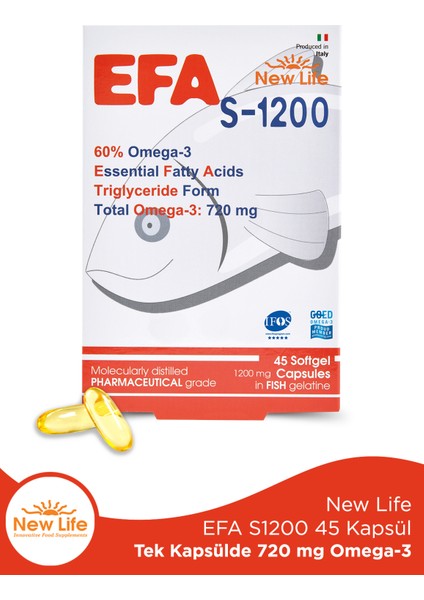Efa S 1200 Balık Yağı 45 Kapsül