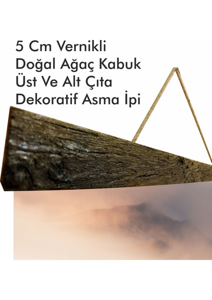 Koşan Atlar Tablosu Doğal Ağaç Kabuk Çerçeve