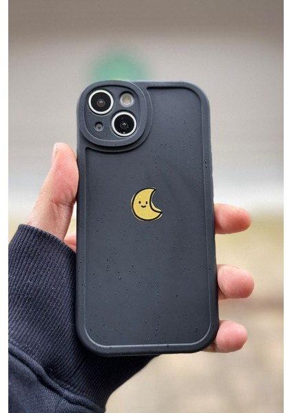 Iphone 13-14 Uyumlu Kılıf Ay Desenli Darbelere Dayanıklı Kamera Korumalı Silikon Kapak Siyah fiyatları