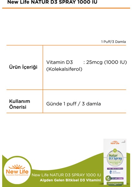 Natur D3 Spray fiyatları